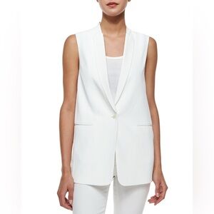 J Brand Padella Single Button Sleeveless Blazer Vest White Size Small
